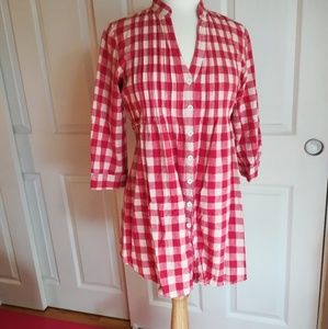 Checkered Button-up Tunic/Dress